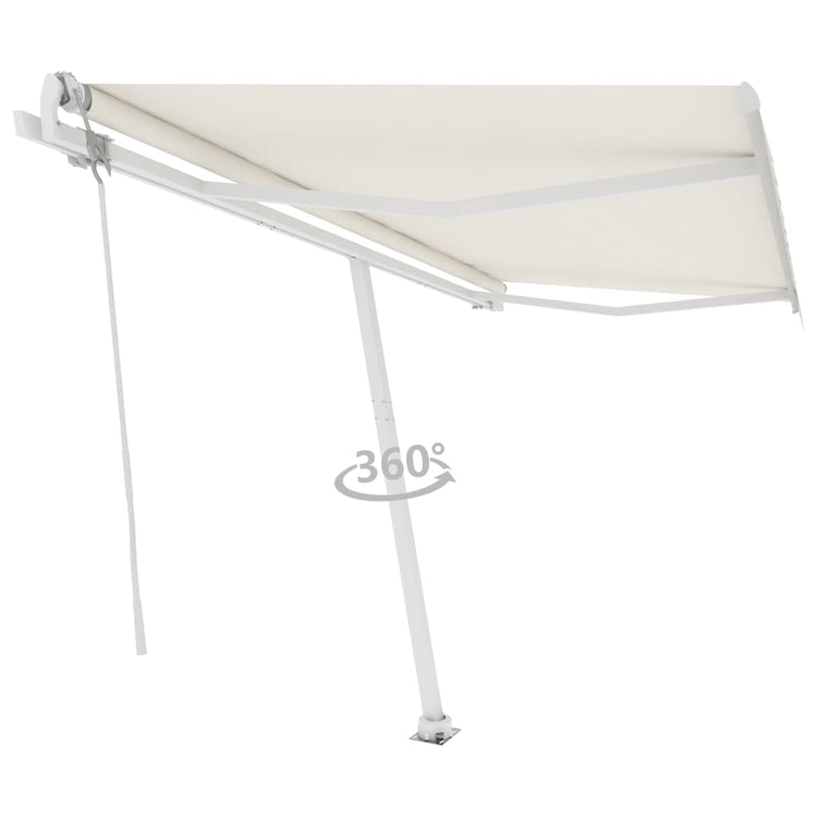 VidaXL Luifel vrijstaand automatisch 450x300 cm crèmekleurig