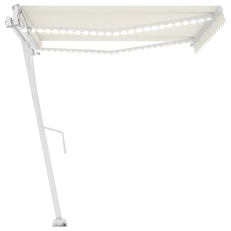 VidaXL Luifel automatisch met LED en windsensor 450x300 cm crèmekleur