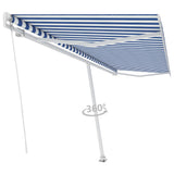 VidaXL Luifel vrijstaand handmatig uittrekbaar 500x300 cm blauw en wit - afbeelding 3