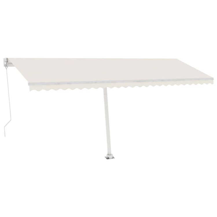 VidaXL Luifel vrijstaand handmatig uittrekbaar 500x300 cm crèmekleurig