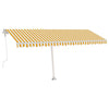 VidaXL Luifel automatisch met LED en windsensor 500x300 cm geel en wit