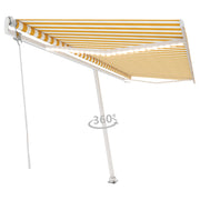 VidaXL Luifel automatisch met LED en windsensor 500x300 cm geel en wit - afbeelding 3