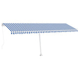 VidaXL Luifel vrijstaand handmatig uittrekbaar 600x300 cm blauw en wit - afbeelding 2