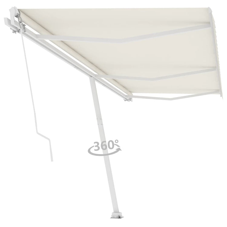 VidaXL Luifel vrijstaand handmatig uittrekbaar 600x300 cm crèmekleurig