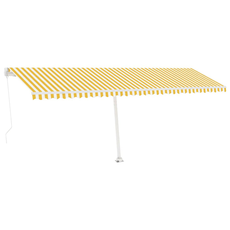 VidaXL Luifel vrijstaand handmatig uittrekbaar 600x300 cm geel en wit
