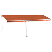 VidaXL Luifel vrijstaand handmatig uittrekbaar 600x300 cm oranje bruin - afbeelding 2
