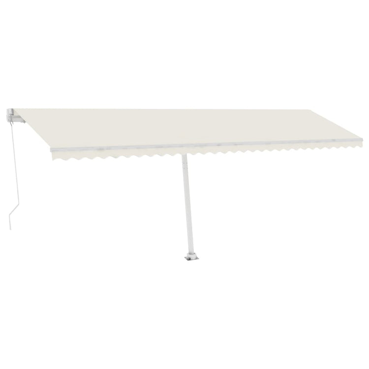 VidaXL Luifel handmatig uittrekbaar met LED 600x300 cm crèmekleurig