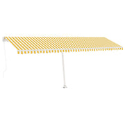 VidaXL Luifel handmatig uittrekbaar met LED 600x300 cm geel en wit - afbeelding 3