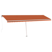 VidaXL Luifel handmatig uittrekbaar met LED 600x300 cm oranje en bruin - afbeelding 2