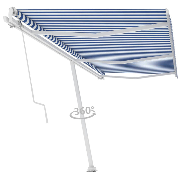 VidaXL Luifel vrijstaand automatisch 600x300 cm blauw en wit