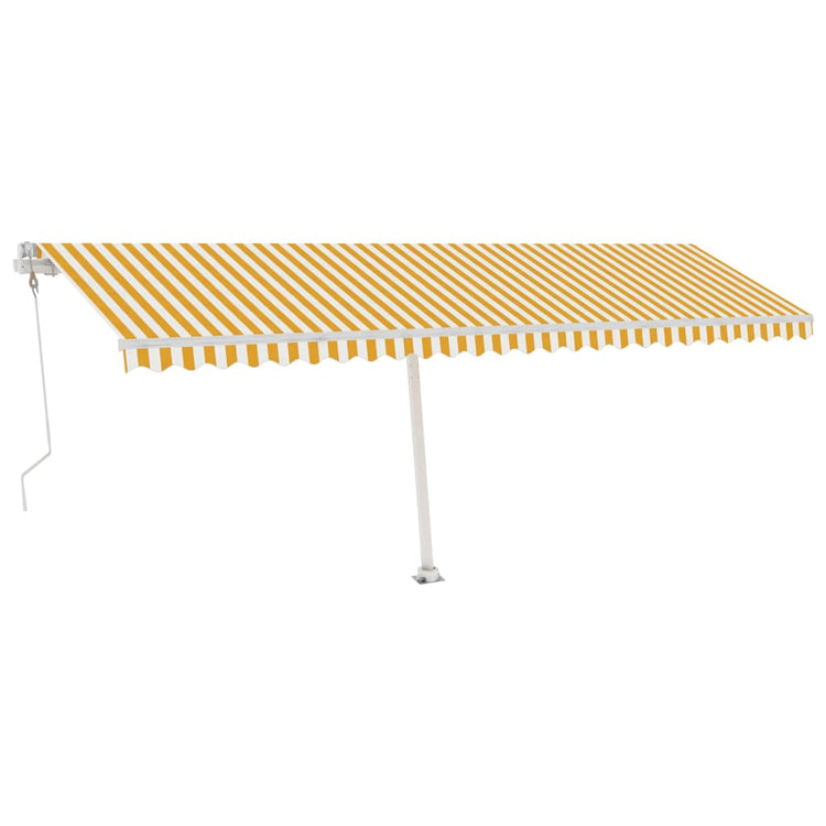 VidaXL Luifel vrijstaand automatisch 600x300 cm geel en wit