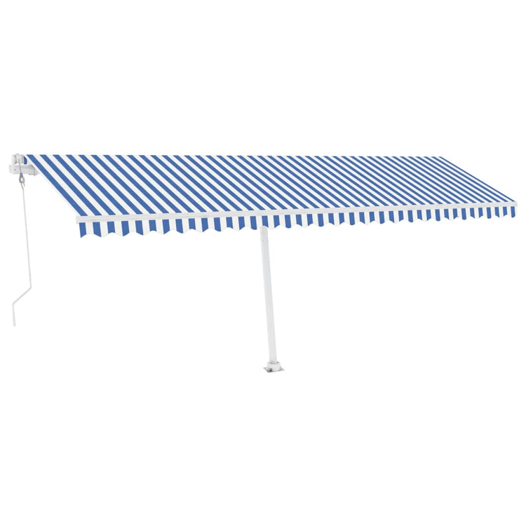 VidaXL Luifel automatisch met LED en windsensor 600x300 cm blauw wit