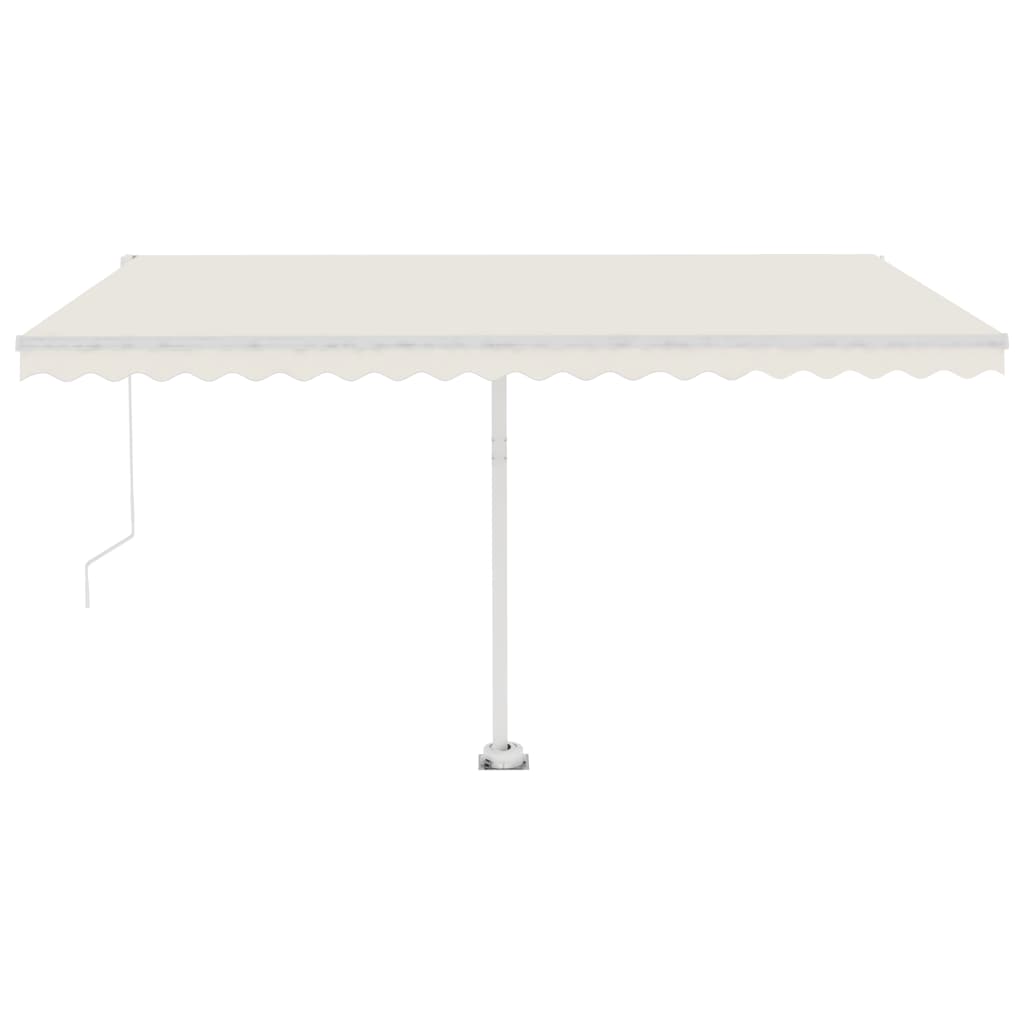 VidaXL Luifel vrijstaand handmatig uittrekbaar 400x350 cm crèmekleurig