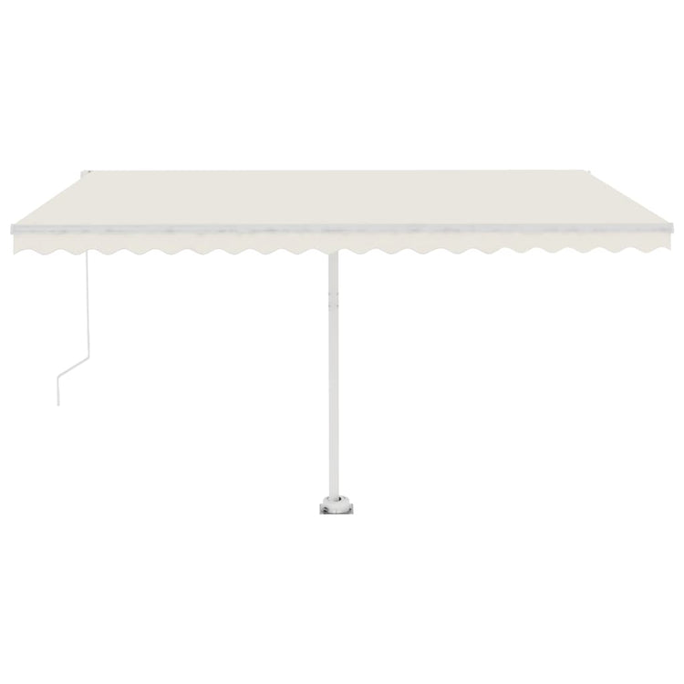 VidaXL Luifel vrijstaand handmatig uittrekbaar 400x350 cm crèmekleurig
