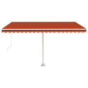 VidaXL Luifel vrijstaand handmatig uittrekbaar 400x350 cm oranje bruin - afbeelding 3