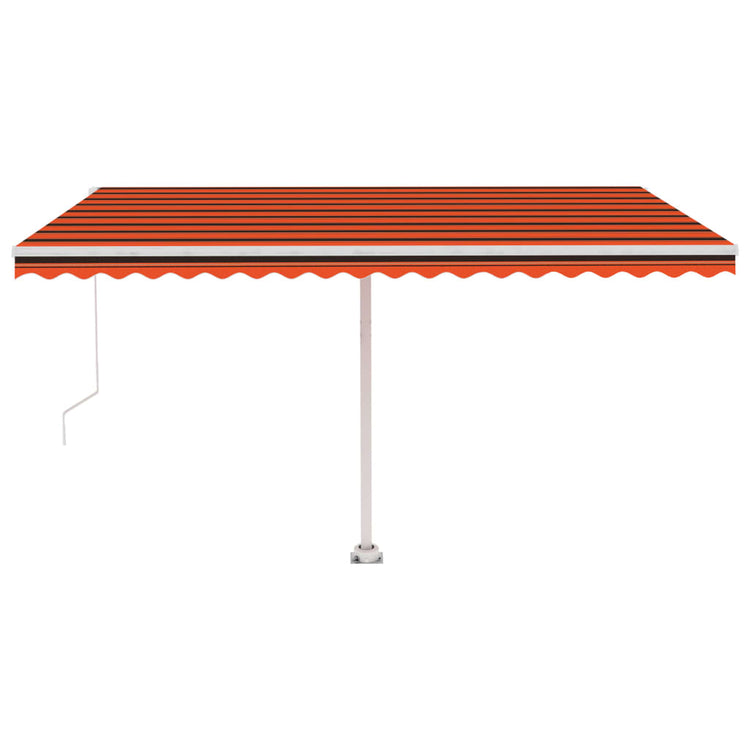 VidaXL Luifel vrijstaand handmatig uittrekbaar 400x350 cm oranje bruin