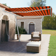 VidaXL Luifel vrijstaand handmatig uittrekbaar 400x350 cm oranje bruin - afbeelding 1