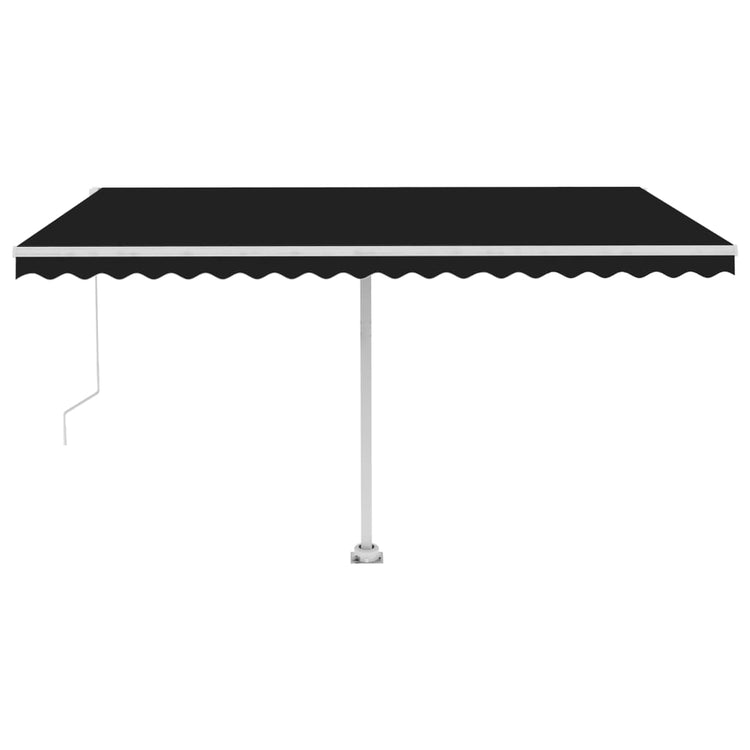 VidaXL Luifel handmatig uittrekbaar met LED 400x350 cm antracietkleur