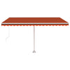 VidaXL Luifel handmatig uittrekbaar met LED 400x350 cm oranje en bruin