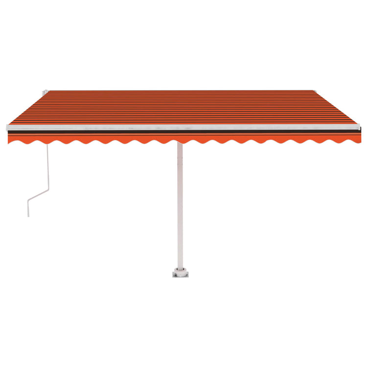 VidaXL Luifel automatisch met LED windsensor 400x350 cm oranje bruin