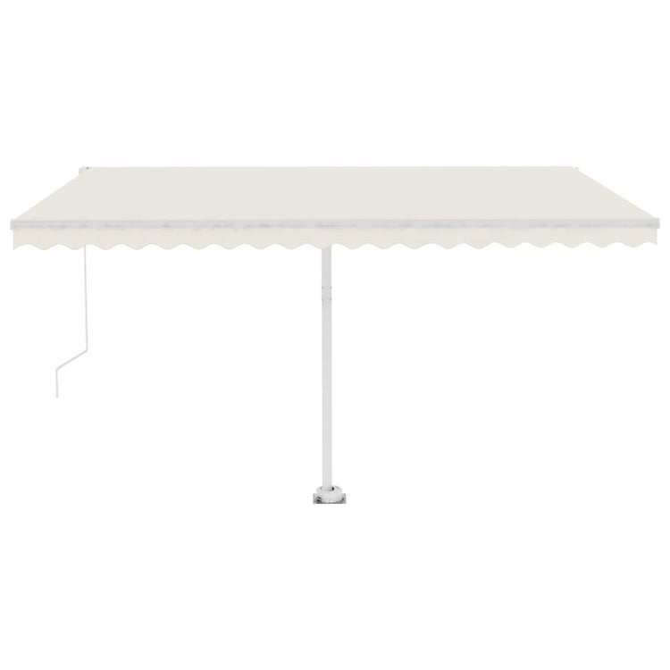 VidaXL Luifel vrijstaand handmatig uittrekbaar 450x350 cm crèmekleurig