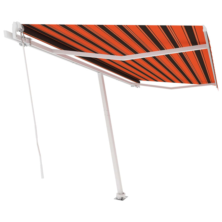 VidaXL Luifel vrijstaand handmatig uittrekbaar 450x350 cm oranje bruin
