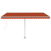 VidaXL Luifel vrijstaand handmatig uittrekbaar 450x350 cm oranje bruin - afbeelding 3