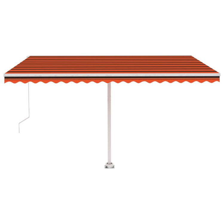 VidaXL Luifel vrijstaand handmatig uittrekbaar 450x350 cm oranje bruin