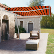 VidaXL Luifel vrijstaand handmatig uittrekbaar 450x350 cm oranje bruin - afbeelding 1