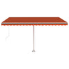 VidaXL Luifel handmatig uittrekbaar met LED 450x350 cm oranje en bruin