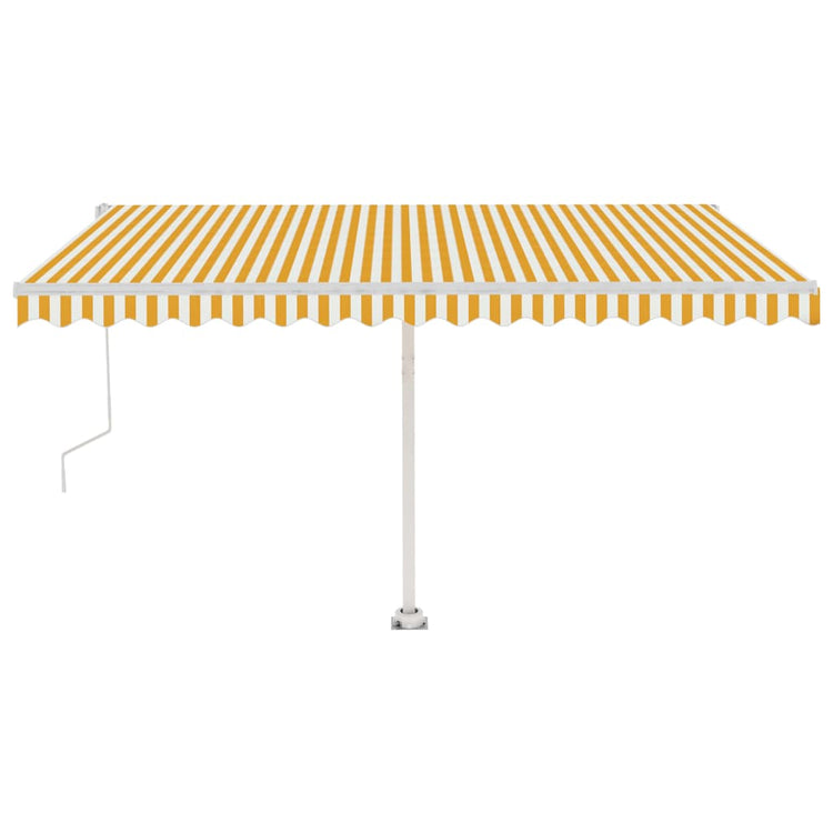 VidaXL Luifel vrijstaand automatisch 450x350 cm geel en wit