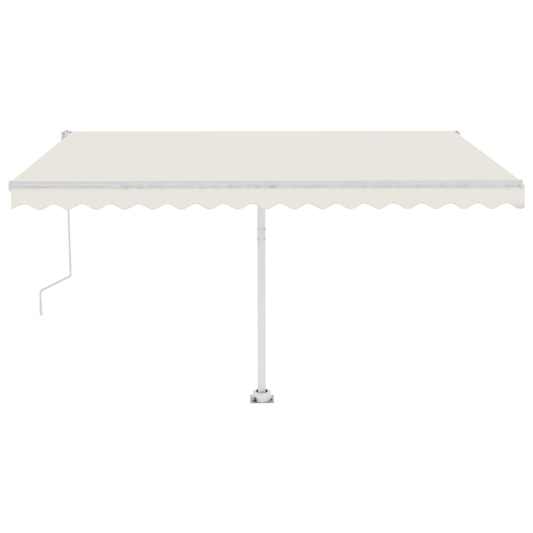 VidaXL Luifel automatisch met LED en windsensor 450x350 cm crèmekleur