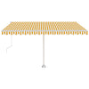 VidaXL Luifel automatisch met LED en windsensor 450x350 cm geel wit