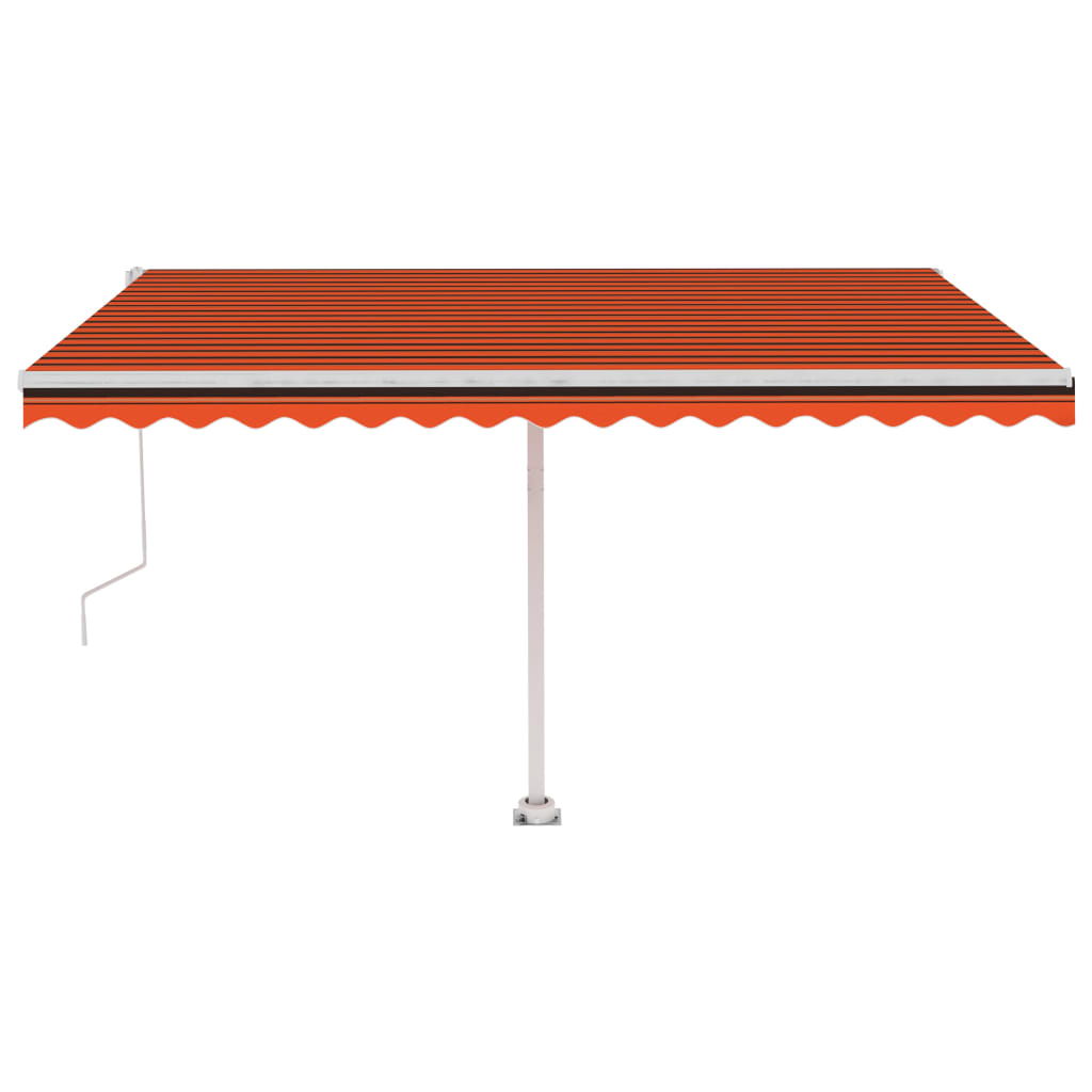 VidaXL Luifel automatisch met LED windsensor 450x350 cm oranje bruin