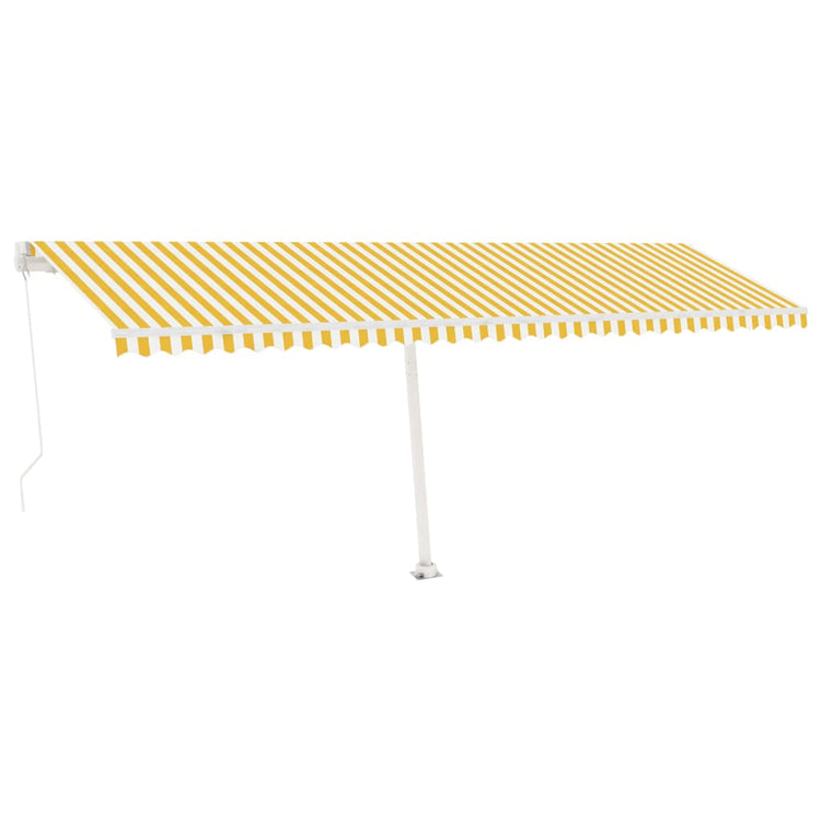 VidaXL Luifel vrijstaand handmatig uittrekbaar 600x350 cm geel en wit