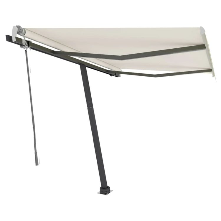 VidaXL Luifel vrijstaand handmatig uittrekbaar 300x250 cm crèmekleurig