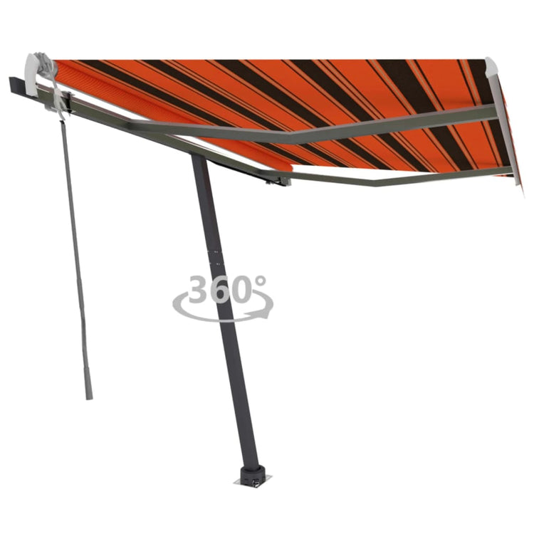 VidaXL Luifel vrijstaand handmatig uittrekbaar 300x250 cm oranje bruin