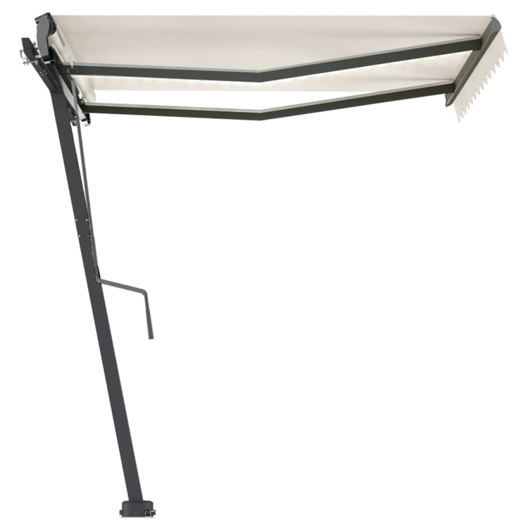 VidaXL Luifel handmatig uittrekbaar met LED 300x250 cm crèmekleurig