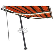 VidaXL Luifel handmatig uittrekbaar met LED 300x250 cm oranje en bruin - afbeelding 1