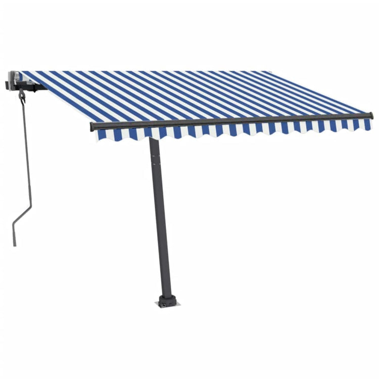 VidaXL Luifel vrijstaand automatisch 300x250 cm blauw en wit