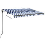 VidaXL Luifel vrijstaand automatisch 300x250 cm blauw en wit - afbeelding 3