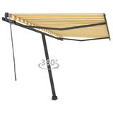 VidaXL Luifel vrijstaand automatisch 300x250 cm geel en wit - afbeelding 1