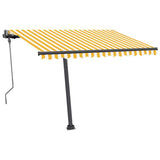 VidaXL Luifel vrijstaand automatisch 300x250 cm geel en wit - afbeelding 2