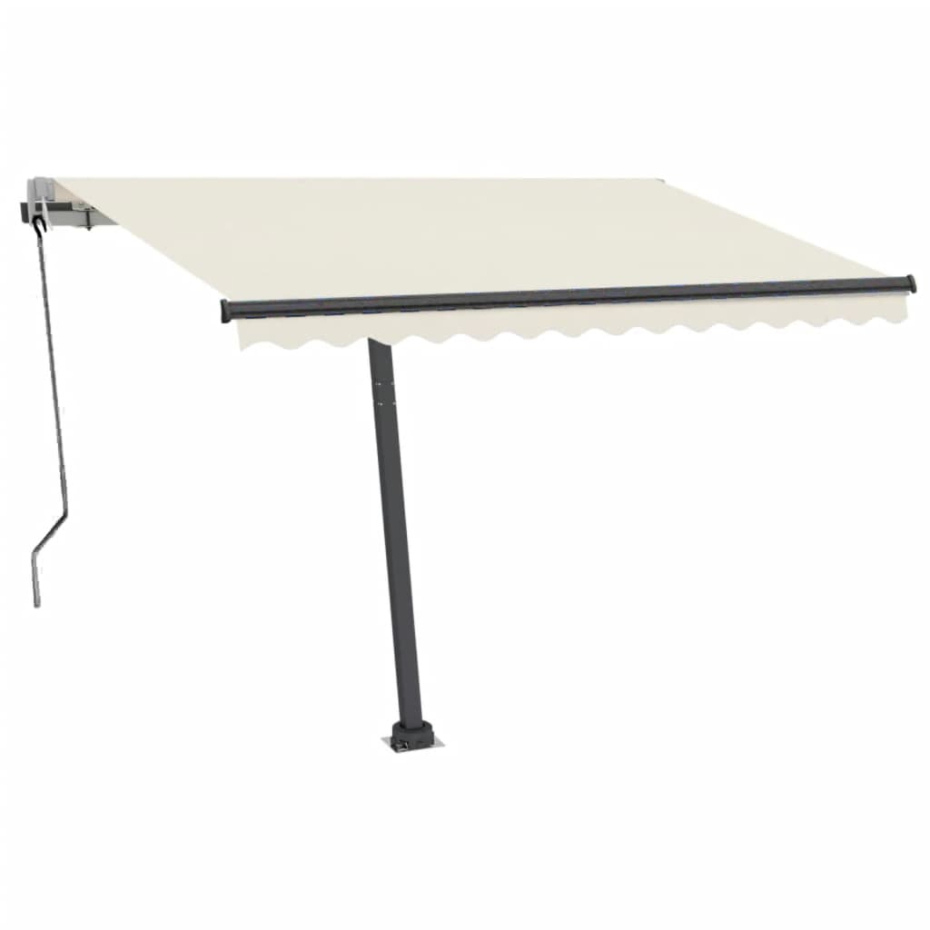 VidaXL Luifel automatisch met LED en windsensor 300x250 cm crèmekleur