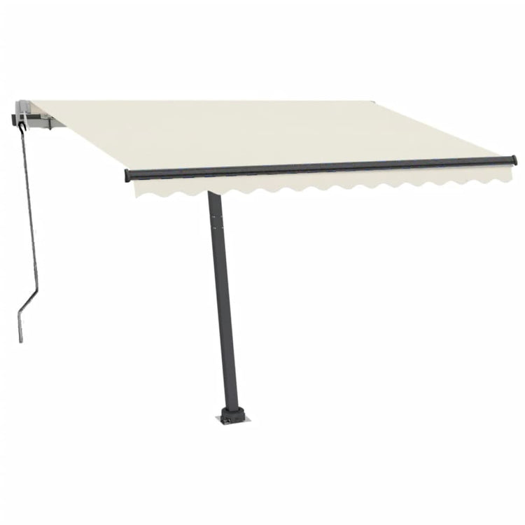 VidaXL Luifel automatisch met LED en windsensor 300x250 cm crèmekleur