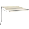 VidaXL Luifel automatisch met LED en windsensor 300x250 cm crèmekleur