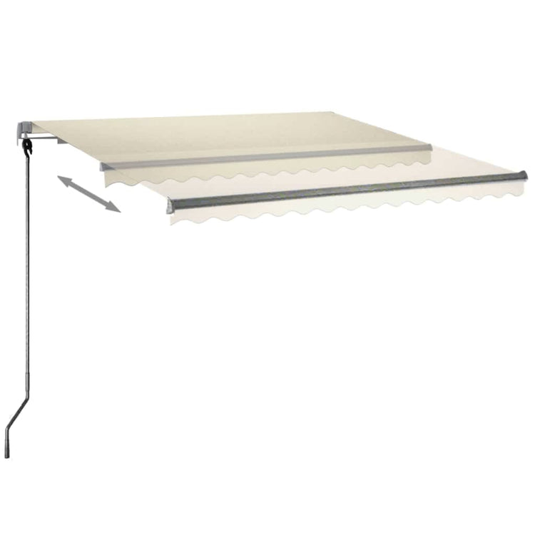 VidaXL Luifel automatisch met LED en windsensor 300x250 cm crèmekleur