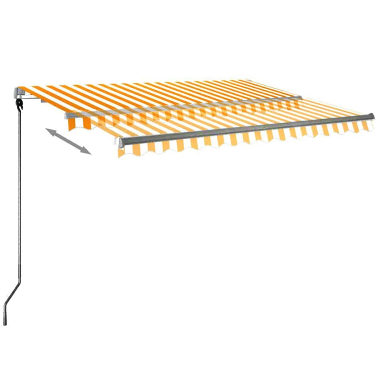 VidaXL Luifel automatisch met LED en windsensor 300x250 cm geel en wit