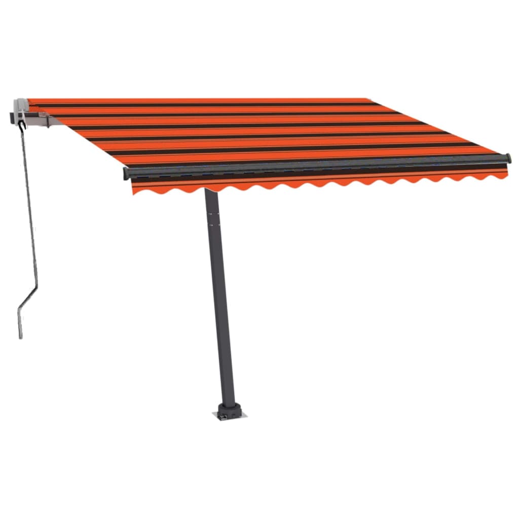 VidaXL Luifel automatisch met LED windsensor 300x250 cm oranje bruin
