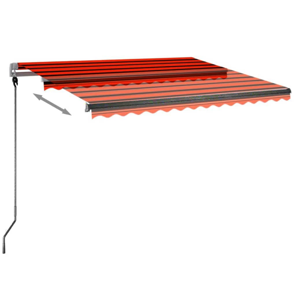 VidaXL Luifel automatisch met LED windsensor 300x250 cm oranje bruin